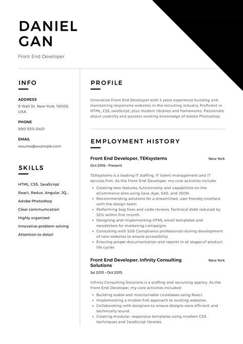 Front end developer resume. Things To Know About Front end developer resume. 